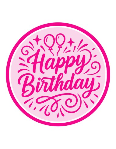 3D Uitsteker op Maat: Happy Birthday Ballon met Stempel