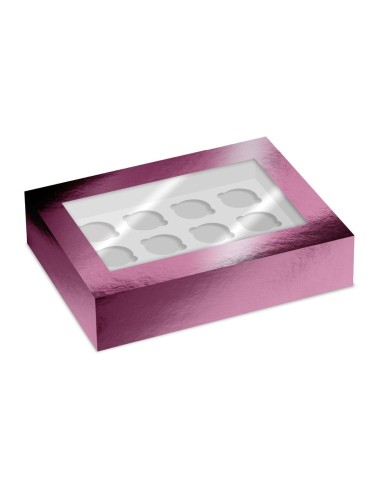 Simply Making Cupcake Doos 12 Metallic Roze -2st-