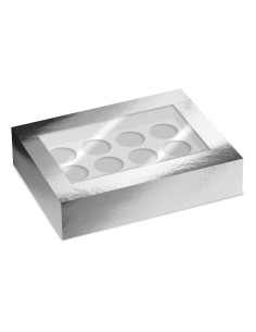 Simply Making Cupcake Doos 12 Metallic Zilver -2st-
