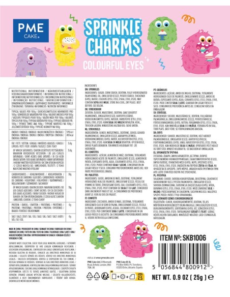 PME Sprinkle Charms Ogen Gekleurd -25gr-