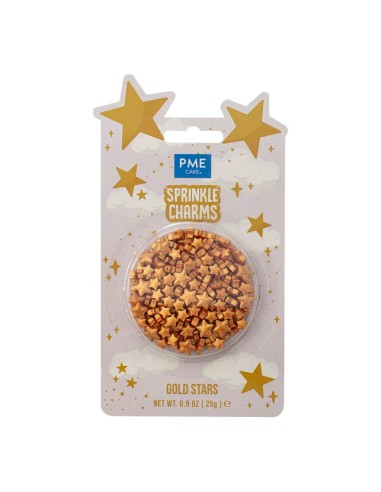 PME Sprinkle Charms Gouden Sterren -25gr-
