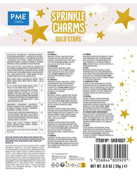 PME Sprinkle Charms Gouden Sterren -25gr-