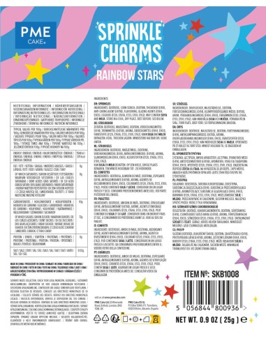 PME Sprinkle Charms Regenboog Sterren -25gr-