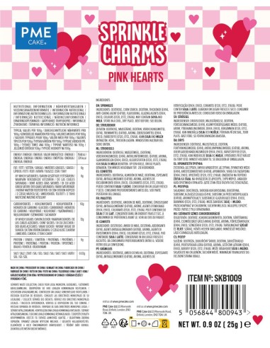 PME Sprinkle Charms Hartjes Roze -25gr-