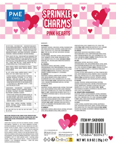 PME Sprinkle Charms Hartjes Roze -25gr-