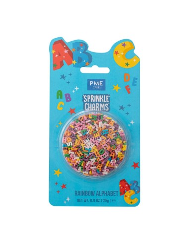 PME Sprinkle Charms Regenboog Alfabet -25gr-