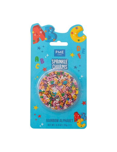 PME Sprinkle Charms Regenboog Alfabet -25gr-