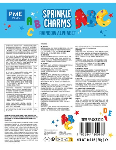 PME Sprinkle Charms Regenboog Alfabet -25gr-