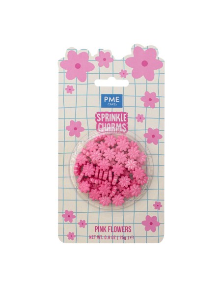 PME Sprinkle Charms Bloemen Roze -25gr-