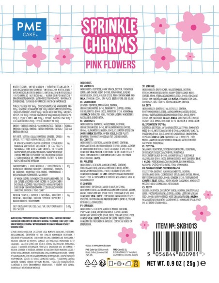 PME Sprinkle Charms Bloemen Roze -25gr-