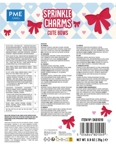 PME Sprinkle Charms Schattige Strikjes -25gr-