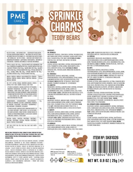 PME Sprinkle Charms Teddyberen -25gr-
