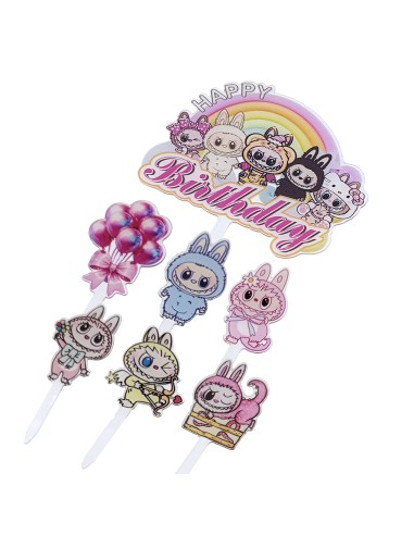 CakeDeco Taarttopper Labubu -7st-