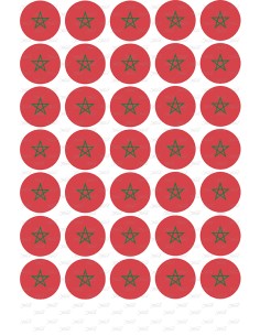 Eetbare Print Marokko Rood Mini Cupcakes - 3,5cm