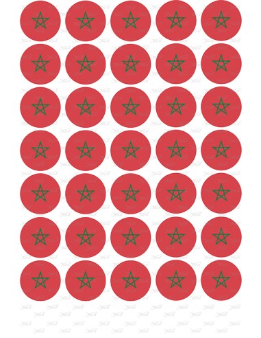 Eetbare Print Marokko Rood Mini Cupcakes - 3,5cm