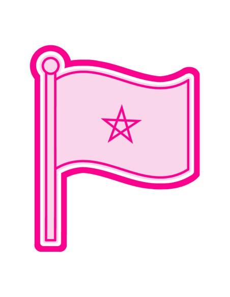 3D Uitsteker op Maat: Vlag Marokko met Stempel