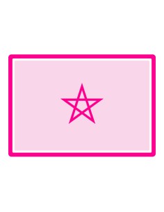 3D Uitsteker op Maat: Vlag Marokko Rechthoek met Stempel