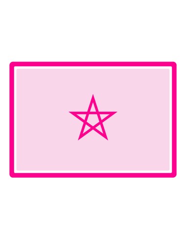 3D Uitsteker op Maat: Vlag Marokko Rechthoek met Stempel