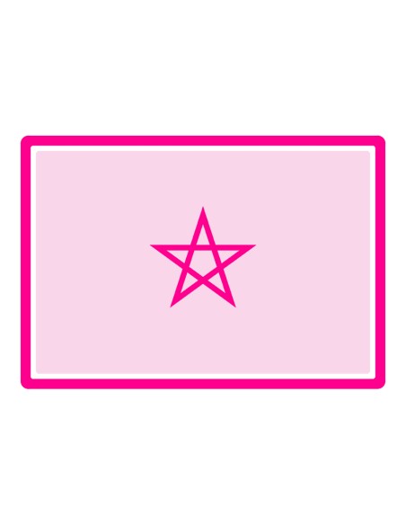 3D Uitsteker op Maat: Vlag Marokko Rechthoek met Stempel