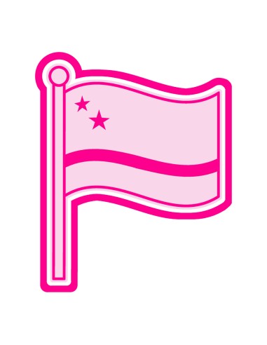 3D Uitsteker op Maat: Vlag Curacao met Stempel