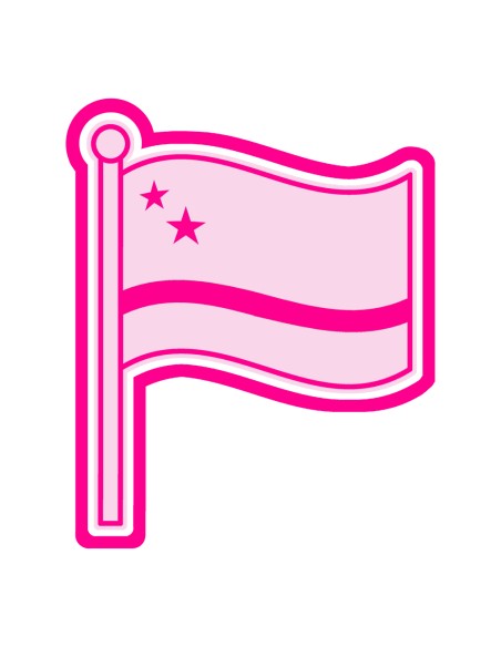 3D Uitsteker op Maat: Vlag Curacao met Stempel