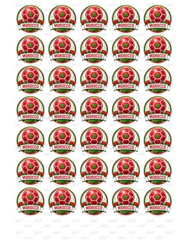 Eetbare Print Marokko Label Mini Cupcakes - 3,5cm