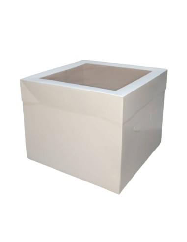 Taartdoos Blanco met Venster 25x25x20cm -1st-