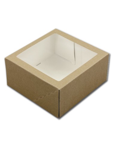 BrandNewCake Taartdoos met Venster Kraft 19x19x9cm -3st-