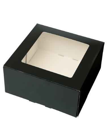 BrandNewCake Taartdoos met Venster Zwart 19x19x9cm -3st-