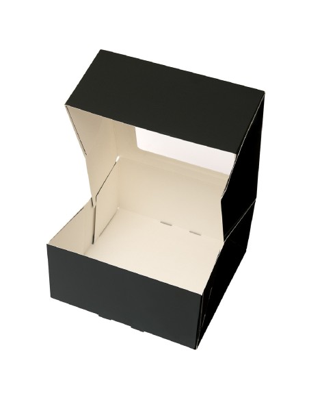 BrandNewCake Taartdoos met Venster Zwart 19x19x9cm -3st-