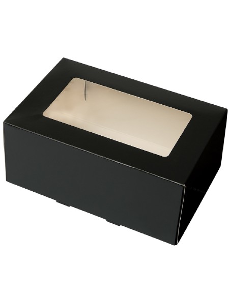 BrandNewCake Taartdoos met Venster Zwart 21x14x9cm -3st-