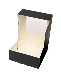 BrandNewCake Taartdoos met Venster Zwart 21x21x9cm -3st- 2