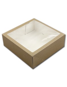 BrandNewCake Taartdoos met Venster Kraft 26x26x9cm -3st-
