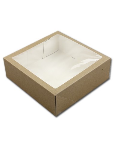 BrandNewCake Taartdoos met Venster Kraft 26x26x9cm -3st-