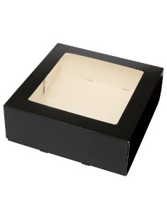BrandNewCake Taartdoos met Venster Zwart 26x26x9cm -3st-