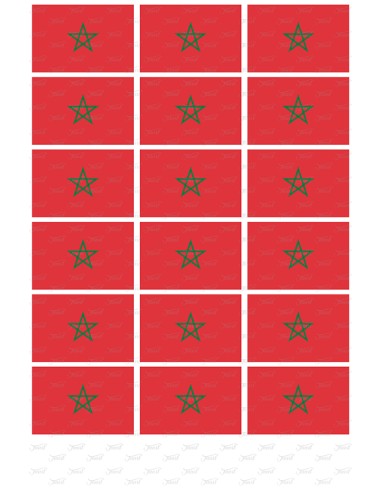 Eetbare Print Marokko Vlag - 6cm