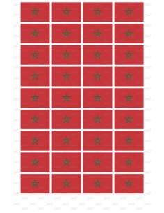 Eetbare Print Marokko Vlag - 4cm