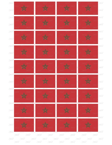 Eetbare Print Marokko Vlag - 4cm