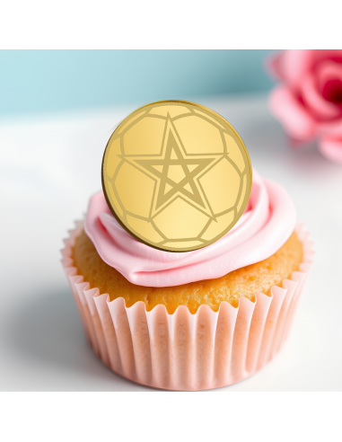 Cupcaketoppers op Maat: Marokko Voetbal Set -6st-