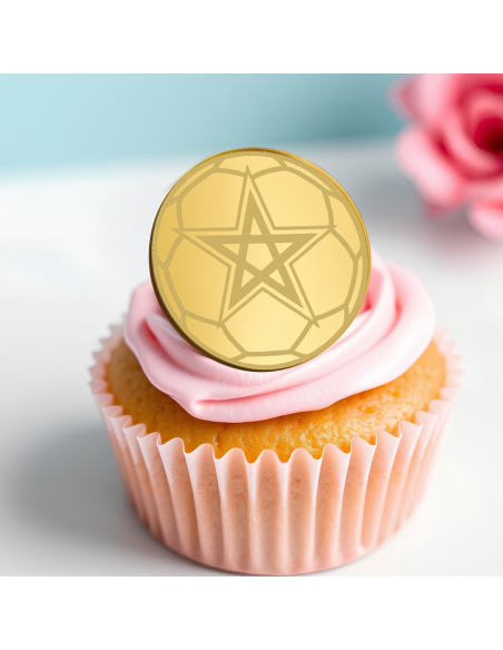Cupcaketoppers op Maat: Marokko Voetbal Set -6st-