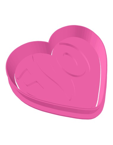 3D Uitsteker op Maat: Love Vet in Hart met Stempel