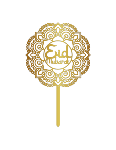 Taarttopper Eid Mubarak - Spiegel Goud