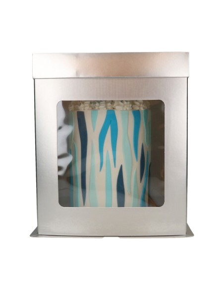 FunCakes Hoge Taartdoos Zilver 26x26x29cm -1st-