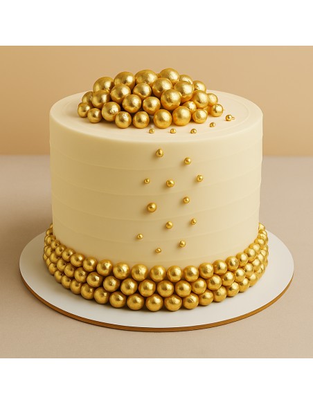 Pastry Colours Suikerparels Goud 14mm -150gr-