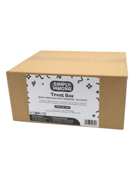 Simply Making Treat Box met Vakken 15x15x3,5cm -100st-
