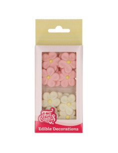 FunCakes Fondant Decoraties Madeliefjes Wit/Roze -12st-