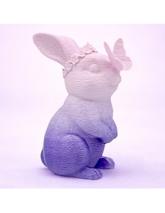 3D Taarttopper op Maat: Konijn met Vlinder -Kleur naar Keuze