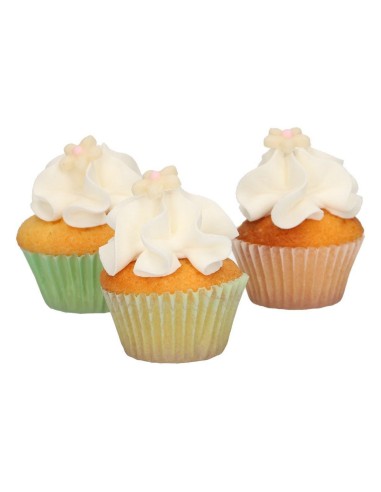 FunCakes Fondant Decoraties Chrysant Wit/Roze -30st-