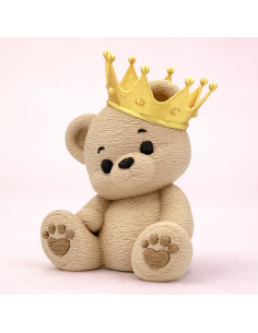 3D Taarttopper op Maat: Teddy met Kroon