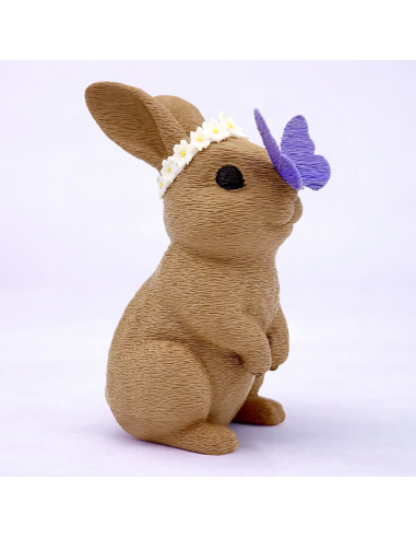 3D Taarttopper op Maat: Konijn met Vlinder Bruin